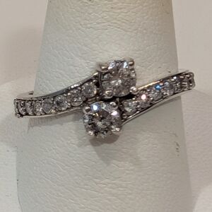 1CT Natural Diamond Engagement Anniversary Ring 10K White Gold sz. 8